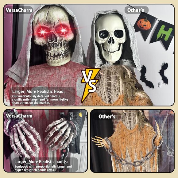 6Ft Halloween Animatronics Outdoor Animated Halloween Decorations Outdoor - Picture 9 of 9